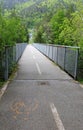 long cycle path and the very long bridge that a votla was used by railway trains Royalty Free Stock Photo
