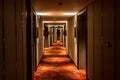 Long dark corridor in a luxury hotel Royalty Free Stock Photo