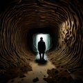 Long dark tunnel - ai generated image