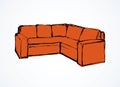 Sofa. Vector drawing Royalty Free Stock Photo