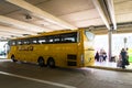 A long distance bus by Deutsche Post in the new Stuttgart Central Bus Station