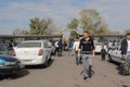 Long distance taxi station in Tashkent, Uzbekistan, people