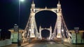 Long-distance view over Street traffic on Albert Bridge - LONDON, ENGLAND - DECEMBER 10, 2019 Royalty Free Stock Photo