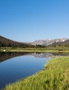 Long Draw Reservoir next to Rocky Mountain National Park in Northern Colorado. Royalty Free Stock Photo