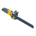 Long electric chainsaw icon, isometric style