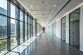Long empty corridor in modern office building Royalty Free Stock Photo