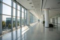 Long empty corridor in modern office building Royalty Free Stock Photo
