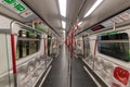 Long empty Metro cars from Hong Kong