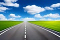 Long empty straight road Royalty Free Stock Photo