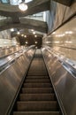 Long escalator without people Royalty Free Stock Photo