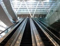 Long escalators to Jewel Changi Airport and Terminal 3. No travellers