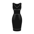 long evening dress for a hike in the theater. Women s sleeveless dress.Women clothing single icon in black style