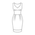 long evening dress for a hike in the theater. Women s sleeveless dress.Women clothing single icon in outline style