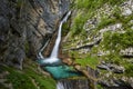 Long exposed landscape with smooth waterfall