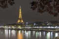 Illuminated Eiffel tower in Paris