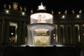 Long exposition of fountain in saint Peter square in Vatican Royalty Free Stock Photo