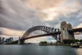 Long exposue shot of Sydney Harbor bridge. Royalty Free Stock Photo