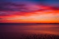 Long exposure on the Atlantic Ocean at sunset, Cape May, New Jersey. Royalty Free Stock Photo