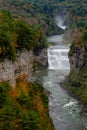 Middle Falls + Canyon - Long Exposure Waterfall - Letchworth State Park - New York Royalty Free Stock Photo