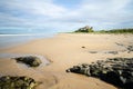 Long exposure of the Bamburgh Beach & Castle in Northumberland