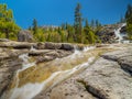 Long exposure of Bassi falls in northern california in springtime on a clear day Royalty Free Stock Photo