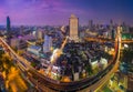 Long exposure of beautiful Bangkok cityscape,