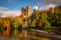 A long exposure of the beautiful Durham Cathedral and the Old Fulling Mill, with the autumn colors reflecting in the River Wear