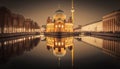 long exposure in berling with cathedral reflection on the river Royalty Free Stock Photo