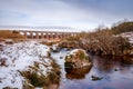 Long exposure of the Big Water of Fleet and railway viaduct in the winter