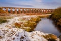 Long exposure of the Big Water of Fleet and railway viaduct in the winter