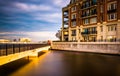 Long exposure of bridge and waterfront condominiums in the Inner Royalty Free Stock Photo