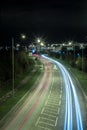 Long Exposure Of A Busy Road At Night