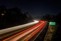 Long exposure of California Route 125 at night, in La Mesa, Cali Royalty Free Stock Photo