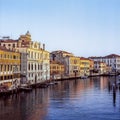 Long Exposure of the Canal Grande in Venice at sunrise in a quiet summer morning, taken with analogue positive slide film