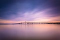 Long exposure of the Chesapeake Bay Bridge, from Sandy Point Sta Royalty Free Stock Photo