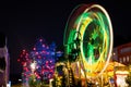 Long Exposure of a Christmas Ferris Wheel Decoration in Cologne, Germany