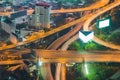 Long exposure of city expressway at night Royalty Free Stock Photo