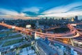 Long exposure of city highway overpass Royalty Free Stock Photo