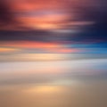Long exposure of colourful sunset