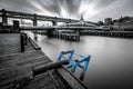 Corroded steelwork on the river Tyne Royalty Free Stock Photo