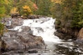 Long Exposure. Croches waterfall in autumn. Mont Tremblant National Park. Canada Royalty Free Stock Photo