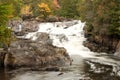 Long Exposure. Croches waterfall in autumn. Mont Tremblant National Park. Canada Royalty Free Stock Photo