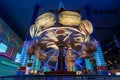 Elevated illuminated air balloon carousel indoor playground Royalty Free Stock Photo
