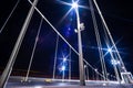 Long exposure of Elisabeth Bridge with traffic at night, Budapest, Hungary, 2023 Royalty Free Stock Photo