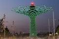 Long exposure evening photo of the beautiful light show from the Tree of Life, the symbol of Expo 2015 area Royalty Free Stock Photo