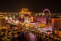 Long exposure of the Flamingo Hotel & Linq High Roller Royalty Free Stock Photo