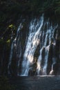 Long Exposure Flowing Water of Burney Falls in McArthur-Burney Falls Memorial State Park, California Royalty Free Stock Photo