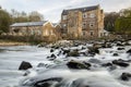 Long exposure shot of Hirst Weir, Yorkshire Royalty Free Stock Photo