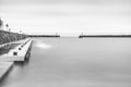 Long exposure harbour photography - black and white Royalty Free Stock Photo