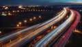 Long exposure of a highway connecting cities and countries